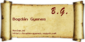 Bogdán Gyenes névjegykártya